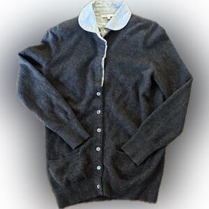 Vince | Women’s Gray cashmere Cardigan Sweater layered look